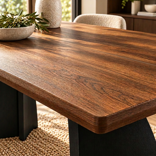 Table à Manger Ambre - 4 à 6 Personnes 160x90cm - Bois finition Noyer