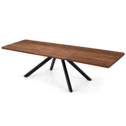 Table à Manger Extensible Horizon - 6 à 10 Personnes 160/240x90cm - Bois et Acier